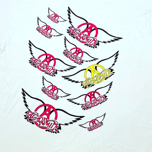 Aerosmith Wings Logos T-Shirt White Large Official Store Licensed Shirt 2022 New - Picture 2 of 4